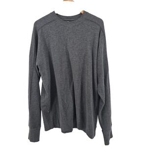 Victorinox Swiss Army Thermal Long Sleeve Shirt Men Large Gray Cotton Crew Neck